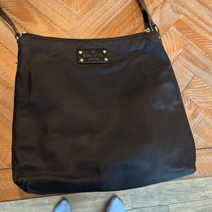 Kate Spade Black Shoulder Bag with Textured Fabric